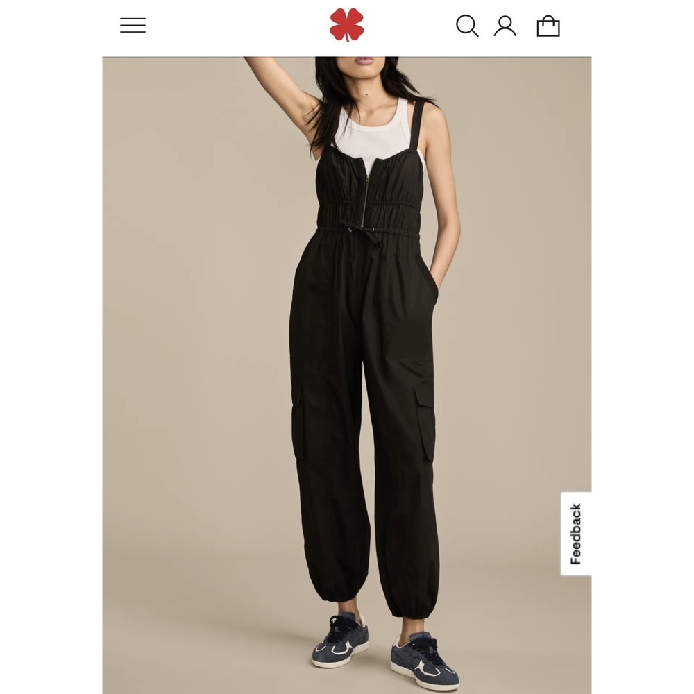 Lucky Brand Women's Military Jumpsuit, Black Size XL